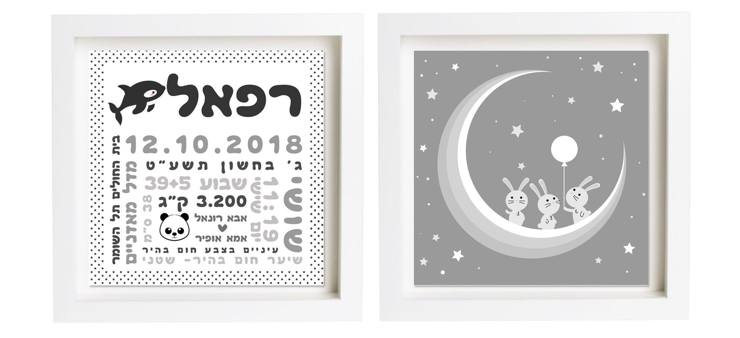 תעודת לידה בעיצוב אישי | פיצקולים נסיכותי | מתנה ליולדת