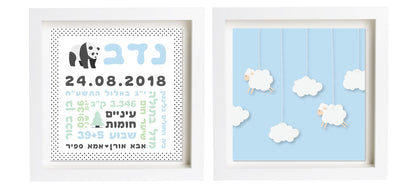 תעודת לידה בעיצוב אישי | פיצקולים נסיכותי | מתנה ליולדת