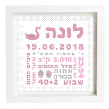  פיצקולים קלאסי | תעודת לידה | מתנה ליולדת | ורוד כהה