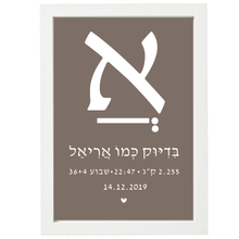  פיצקולים דיטיילס | תעודת לידה | מתנה ליולדת | חום